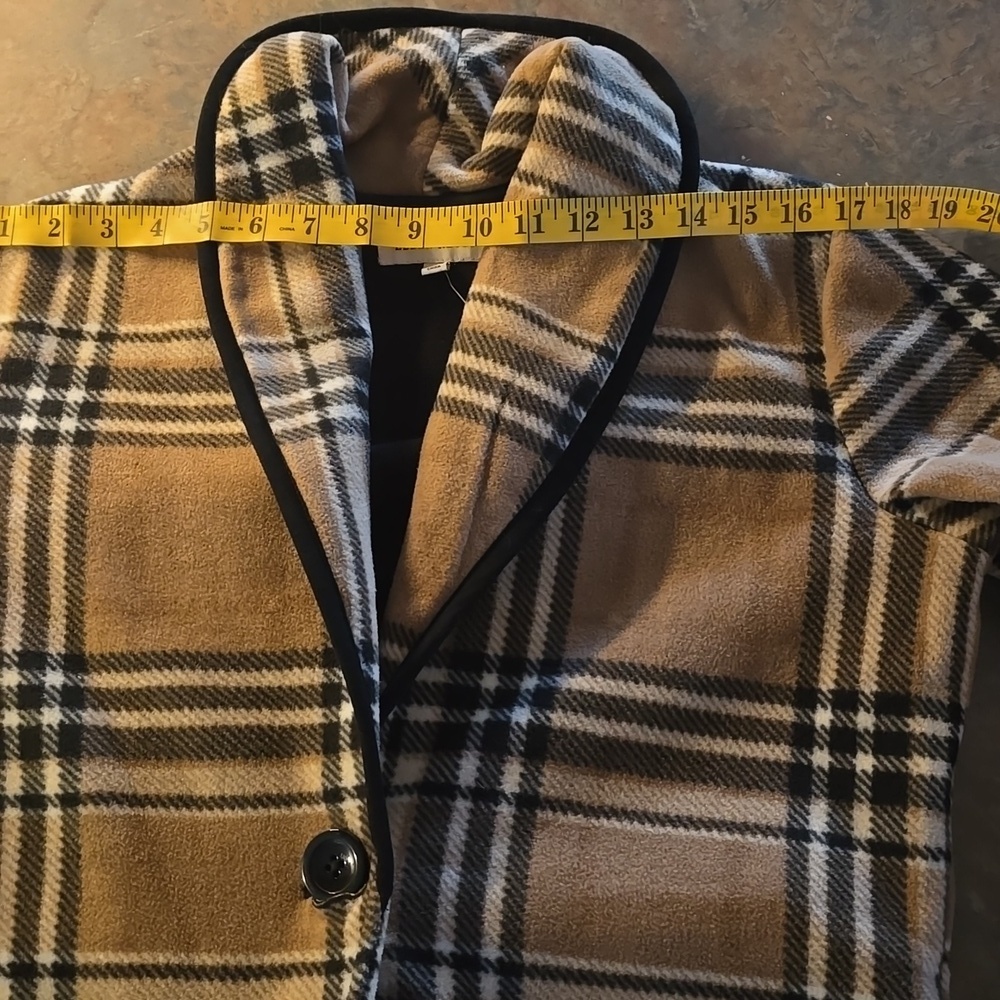 Plaid Shawl Collar Coat - Picture 6 of 9